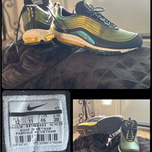 Nike Air Max 97 Olive and Yellow Sneakers - Size 12